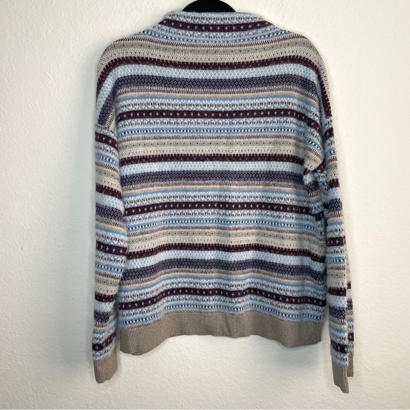Ann Taylor Sparkle Fair Isle Funnel Neck Sweater Eyelash Fabric Size Large - Picture 7 of 12